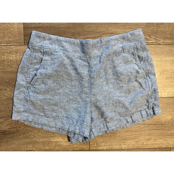 Gap Linen‎ Blend Chambray Pull On Shorts Size Large - Picture 1 of 4